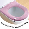 thumbnail image 4 of Cojín suave más grueso para asiento de inodoro con lazo para colgar, almohadilla acolchada más cálida, 4 of 5