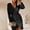 Black, variant on Babysbule 2022 Dresses for Women Clearance Women's V-Neck Long Sleeved Stitching Sequin Dress Hip Wrap Tight Split Evening Dress