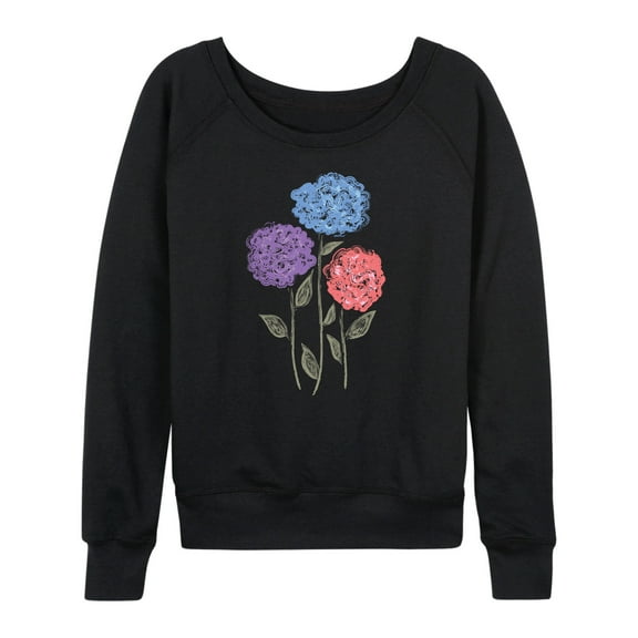 Instant Message - Hydrangeas - Women's Lightweight French Terry Long Sleeve Shirt