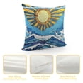 thumbnail image 4 of Orinice Sun Clouds Waves Graphic Decorative Cushion Throw Pillow Cover for Home Couch Living Room Bed Sofa 24x24in, 4 of 5