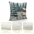 thumbnail image 4 of Creowell Hello Winter Wonderland Reindeer Fox Decorative Throw Pillow Covers , Forest Owl Animal Snow Outdoor Porch Patio Home Decor, Blue Watercolor Tree Mountain Sofa Cushion Case, 4 of 5