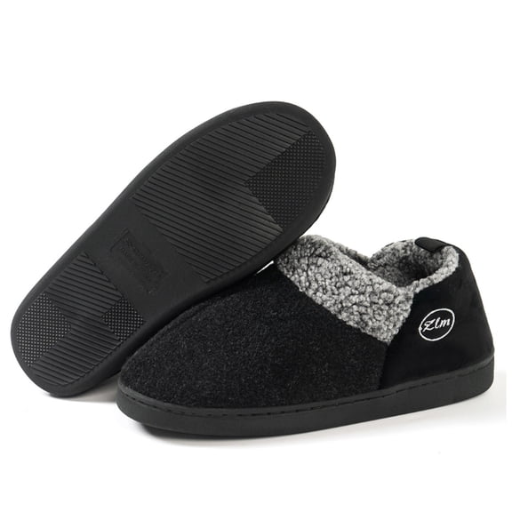 CHICVOMEY Fuzzy Slippers for Women Men Closed Back House Shoes Indoor and Outdoor Mules Memory Foam Slippers