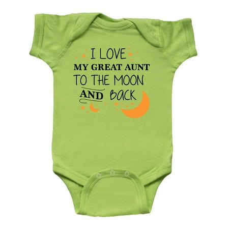 

Inktastic I Love My Great Aunt to the Moon and Back Gift Baby Boy or Baby Girl Bodysuit