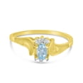 thumbnail image 6 of 10k Yellow Gold Oval Aquamarine And Diamond Satin Finish Ring, 6 of 6