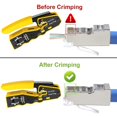 thumbnail image 4 of LEATBUY Crimper Set CAT5/CAT6 Crimp Tool Kit for RJ45/RJ11/RJ12/Cat5e, Professional Network Crimper Wire Connector Stripper Cutter, Maintenance Lan Cable Pliers Tester(Dark Grey), 4 of 4