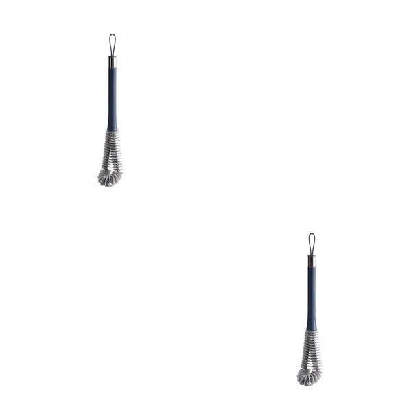 Billuyoard Botellas de alimentación de leche Cepillo de limpieza de nylon con mango largo Taza multiusos Cepillos de mano Herramienta de fregado Azul 2piezas