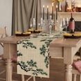thumbnail image 3 of Teal Pine Tree Cotton Linen Table Runner for Dining Kitchen, Farmhouse Botanical Country Rustic Wedding Outdoor Party Tablerunners Decoration, Dresser Scarf Coffee Tablecloth Runners 13x108 Inches, 3 of 9