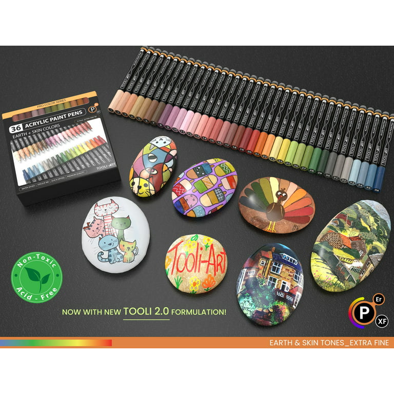 PINTAR Earth Tone Markers/Pens Extra Fine Tip for Rock Painting, Wood -  Pack of 20, 0.7 mm, 1 - Fry's Food Stores