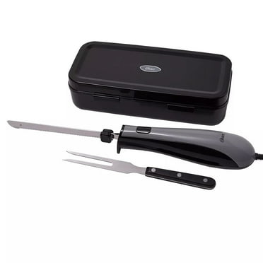 Oster Effortless Control Electric Knife with Carving Fork & Storage Case, Gray