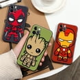 thumbnail image 2 of Marvel Iron Man Groot Black Silicone Case for IPhone 12 11 13 14 Pro Max XS XR X 8 7 Plus SE Soft Cover Spiderman Avengers Funda xuanjing unisex, 2 of 2