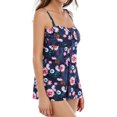 thumbnail image 3 of Charmo Womens Retro Tankini Sets Flowy Two Piece Bath Suits Tummy Control Swimwear with Bottoms, 3 of 6