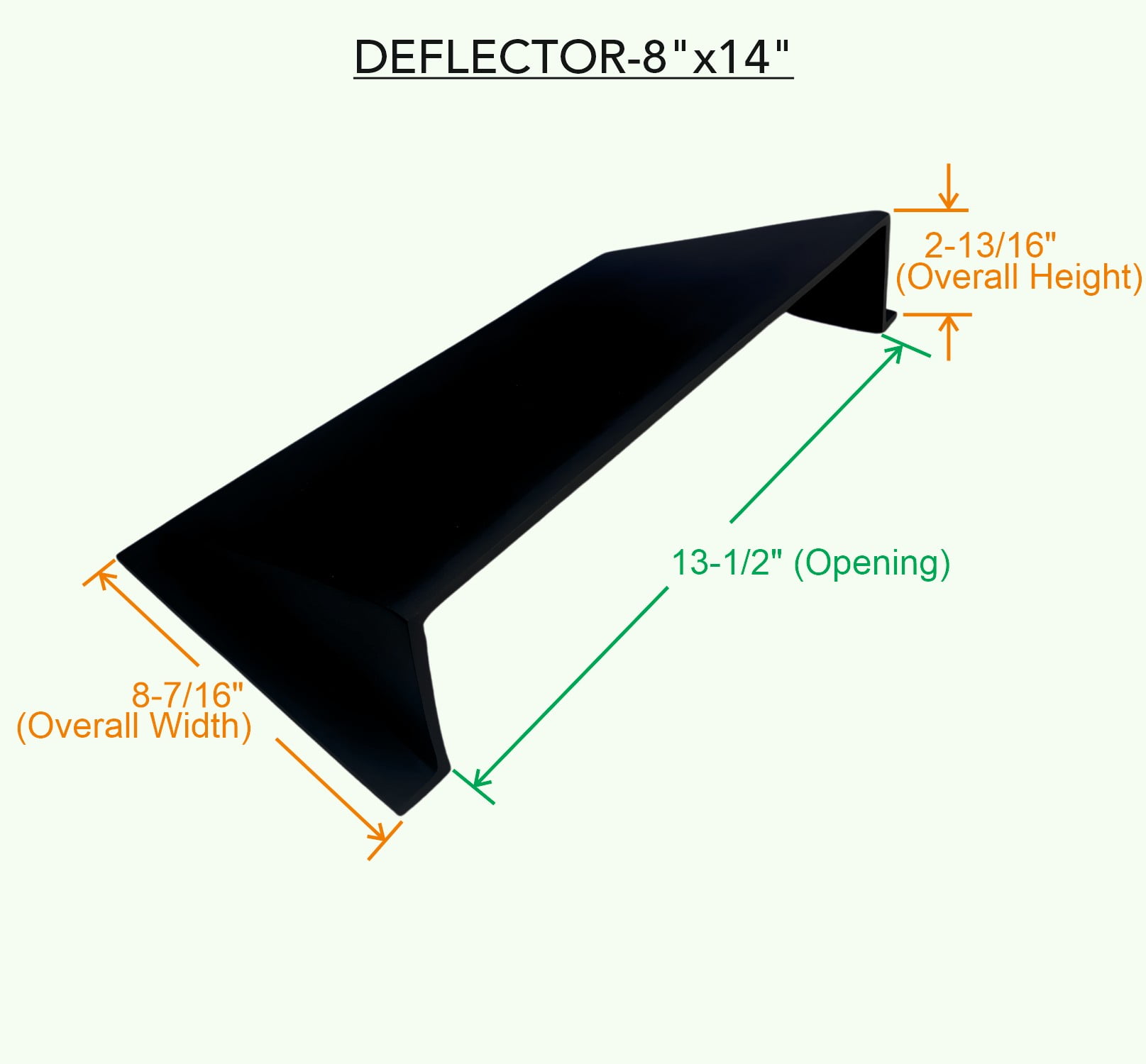 Solid Metal Deflector 8"x14" Unbreakable Cast Aluminum | Air & Heat Diverter