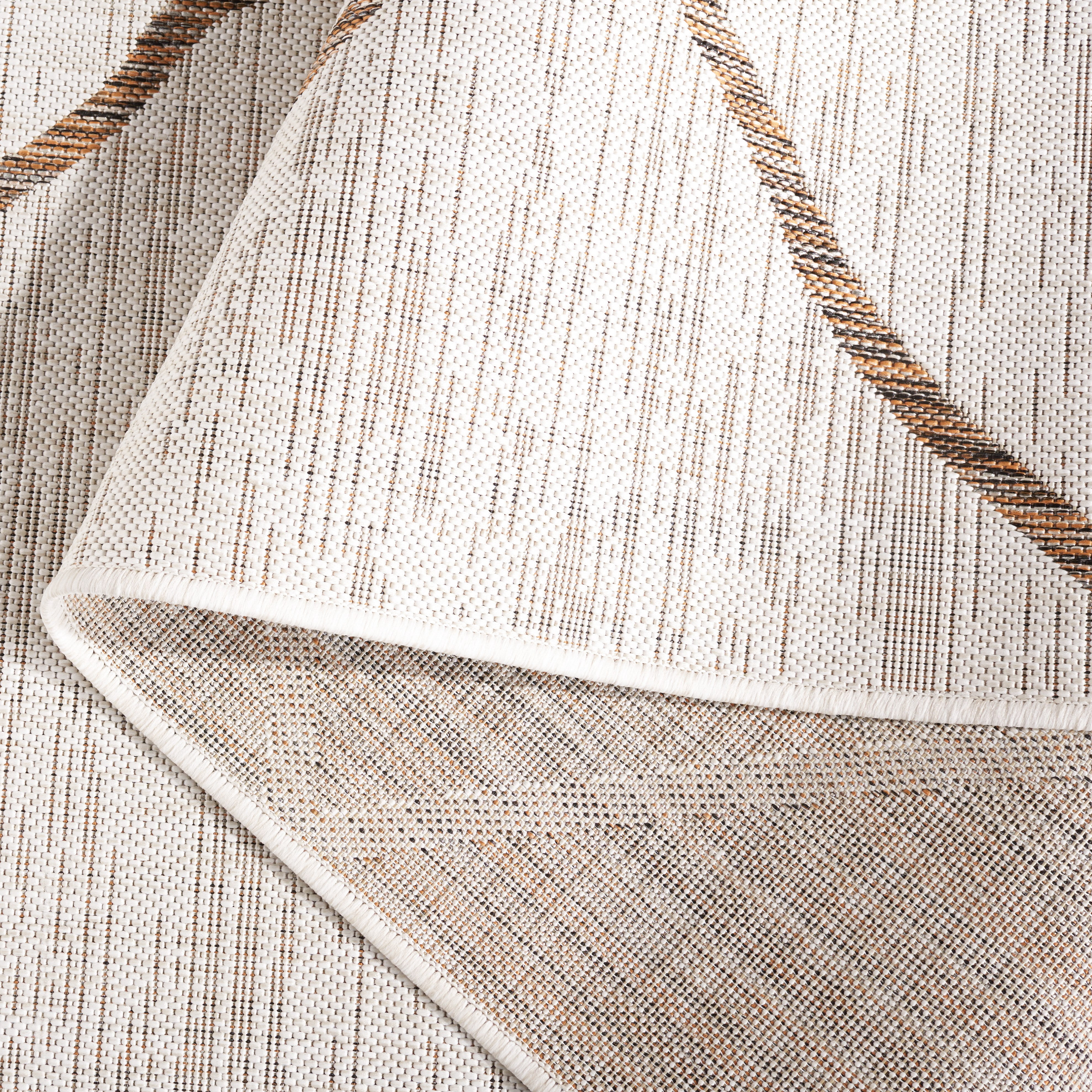 SAFAVIEH Courtyard Cohen Diamond Indoor/Outdoor Area Rug, Ivory/Brown, 8' x 10'