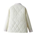 thumbnail image 7 of Fartey Plus Size Womens Quilted Coat Dressy Casual Button Down Lapel Jacket Trendy Patchwork Diamond Jacket Loose Fit Long Sleeve Winter Coats with Pockets, 7 of 7