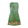 thumbnail image 5 of Women's Square Neck Floral Print Sleeveless Summer Dress Casual Loose Fit Sundress with Side Pockets and Back Tie Detail,Green XL, 5 of 5