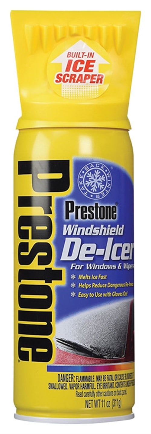 Prestone De-Icer For Windows & Wipers Windshield Spray, 11 oz