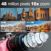 NBD 4K Digital Cameras for Photography,48 MP Autofocus Vlogging Camera with 52mm Wide Angle & Macro Lens