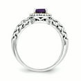 thumbnail image 2 of 925 Sterling Silver Polished Prong set Artisan Oxidized With 14k Amethyst Ring Size 8 Band Style-Ring for Women, 2 of 7