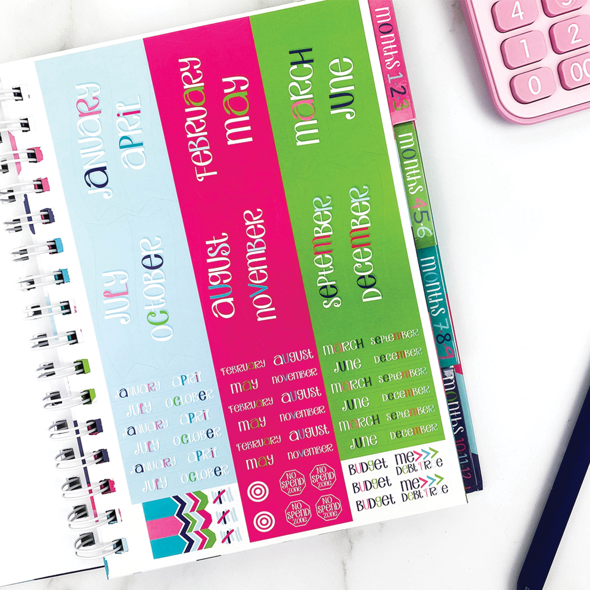 Budget Binder™ 12-Month Budget Planner and Finance Organizer with 354 Stickers, Non-Dated Monthly Bill Tracker by Denise Albright