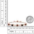 thumbnail image 6 of 18K Rose Gold Plated Silver Red Garnet and Black Sapphire and Moissanite Tennis Bracelet for Women | 5.20 Cttw | Gemstone January Birthstone | Oval Checkerboard 7X5MM | Fully Adjustable 10 inch, 6 of 6