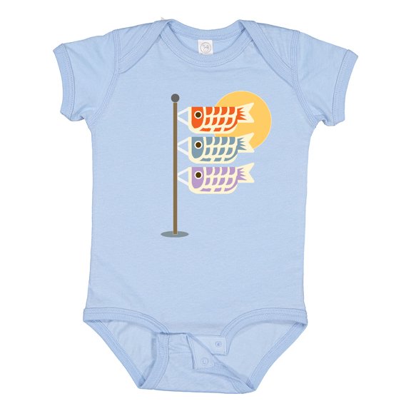 Inktastic Japanese Carp Fish Flags Boys or Girls Baby Bodysuit