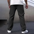 thumbnail image 5 of Men’s Elastic Waist Cargo Work Pants Casual Lightweight Wrinkle Free Outdoor Gym Sweatpants, 5 of 8