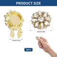 thumbnail image 2 of 2Pcs Silver Crystal Rhinestone Button Covers Sleeve Buttons Cover Detachable Shirt Button Clips Buttons Flower Sleeve Jewelry Stylish Shirt Cufflinks for Dress Suit Shirt Tuxedo Accessories, 2 of 5