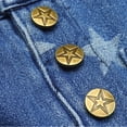thumbnail image 3 of KIDSCOOL SPACE Girls Denim Skirt,Ripped Soft Raw Edge Star Printed Summer Short Jeans Dress,Blue,5-6 Years, 3 of 5