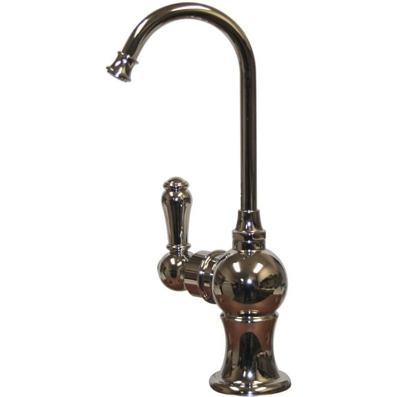 Point of Use Instant Hot Water Faucet with Gooseneck Spout and Self Closing Handle - Polished Chrome