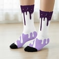 thumbnail image 2 of AWZXDE Ice Print Novelty Ankle Socks For Boys Girls Soft Blend Breathable Casual Wear Kids Dark Purple,7-12 Years, 2 of 4