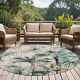 thumbnail image 4 of Summer Palm Trees Large Round Rug 8 FT, Non Slip Living Room Area Carpet, Vintage Botanical Tropical Leaves Washable Soft Circle Rug Non-Shedding Floor Carpet for Bedroom Office Dining Room, 4 of 9