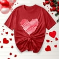 thumbnail image 2 of mihongmao Valentine Plus Size Tops for Womens Printed Round Neck Short Sleeved Tshirt Short Sleeved Round Neck Topshirt Red XL, 2 of 5