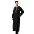 thumbnail image 2 of Men Muslim Saudi Robe Kaftan Dubai Tunic Long Top Blouse Thobe, 2 of 3