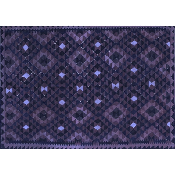 Ahgly Company Indoor Rectangle Oriental Blue Traditional Area Rugs, 8' x 12'