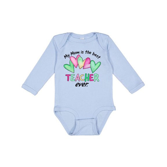 Inktastic My Mom is the Best Teacher Ever Boys or Girls Long Sleeve Baby Bodysuit