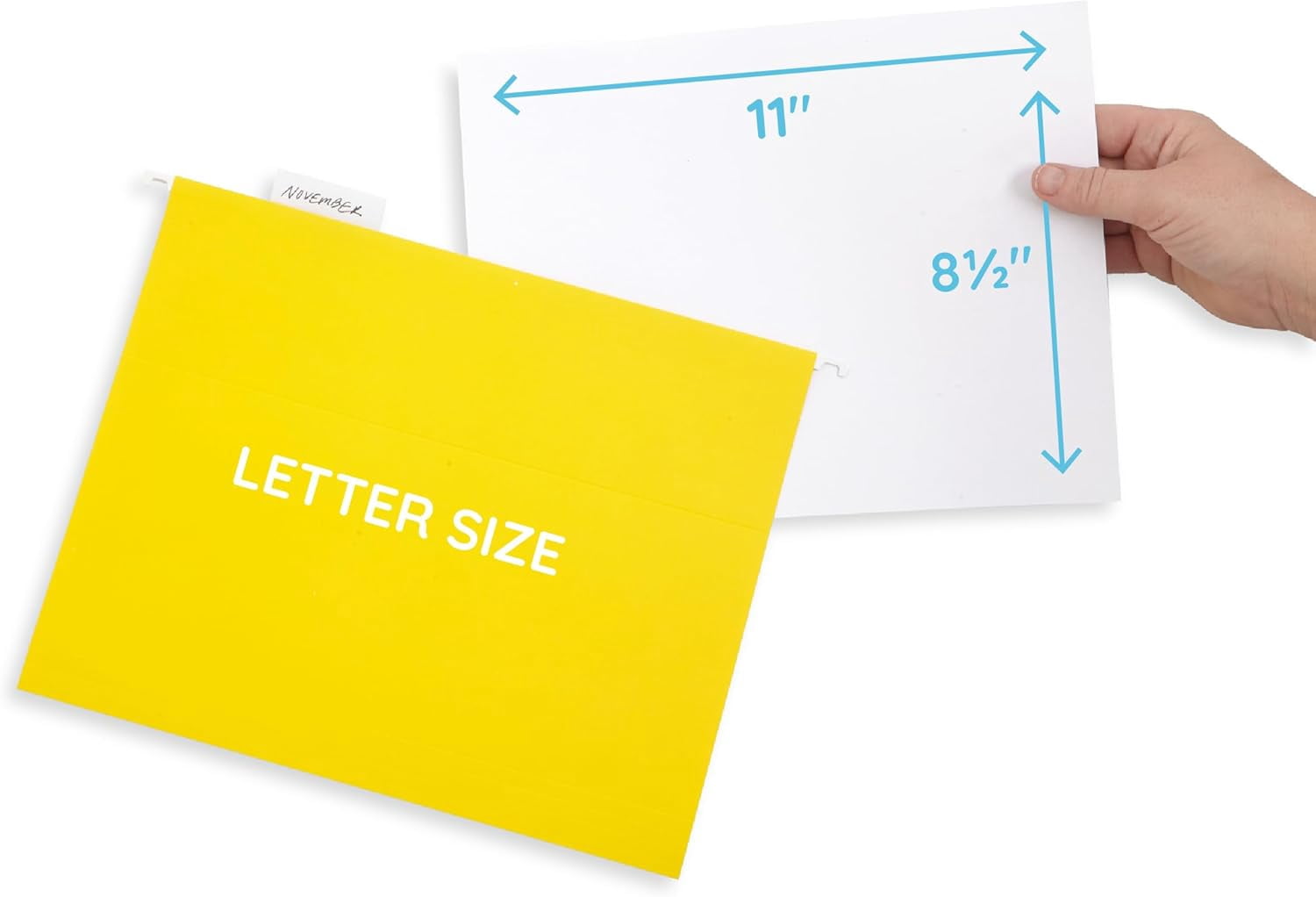 Hanging File Folders, 25 Reinforced Hang Folders, Designed for Home and Office Color Coded File Organization, Letter Size, Yellow, 25 Pack