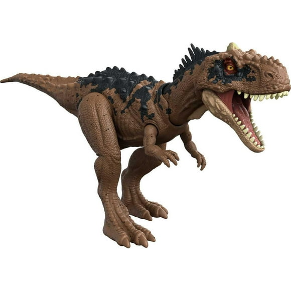 ​Jurassic World Dominion Roar Strikers Rajasaurus Dinosaur Action Figure with Roaring Sound and Attack Action, Toy Gift Physical & Digital Play