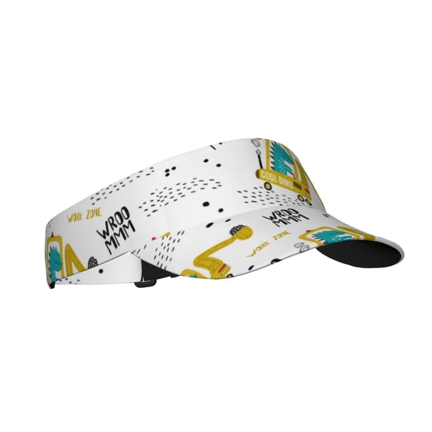 Fotbe Dinosaur on Excavator Visera Deportiva con Diseño, Gorra Abierta Ajustable de Algodón para Mujer y Hombre