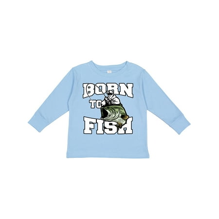 

Inktastic Born to Fish Gift Toddler Boy or Toddler Girl Long Sleeve T-Shirt