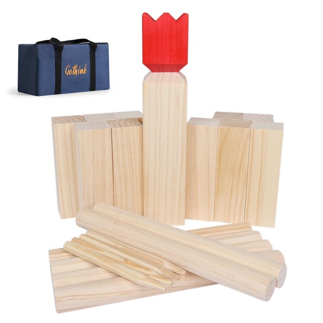 Set de juegos Kubb Yard GOTHINK de madera de pino con bolsa de transporte