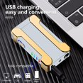 thumbnail image 2 of YOZWOO Electric Lighter Creative Double arc Windproof Lighter with Projection, arc Lighter Plasma Lighter Rechargeable USB Lighter with LED Battery Indicator (Silver), 2 of 7