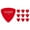 Red, variant on Pick Boy Felt Triangle Shape Guitar Picks Soft 10 Pack