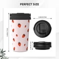 thumbnail image 3 of Lsque Strawberry Pattern Travel Coffee Mug 16oz: Insulated Coffee Cup with Leakproof Lid, Coffee Tumbler, Reusable Coffee Cups with Seal Lid, 3 of 8