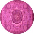 thumbnail image 1 of Ahgly Company Indoor Round Oriental Pink Modern Area Rugs, 4' Round, 1 of 4