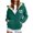 Green, variant on Women's Zip-Up Hooded Sweatshirt Smile Face Print Long Sleeve Casual Jacket with Pockets for Daily Wear