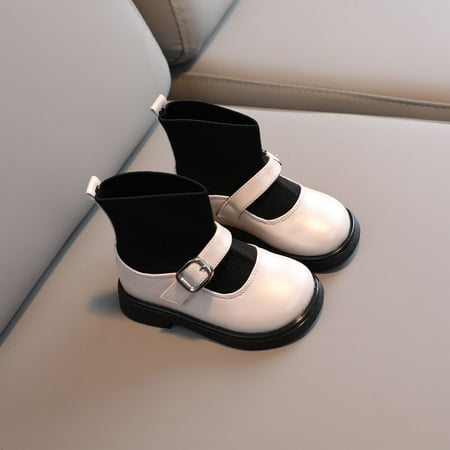 

QISIWOLE Infant High-top British Sneaker Baby Girls Boys Walkers Soft Flat Leather Shoes Anti-Slip Walking Shoes for Babies Clearance