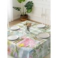 thumbnail image 3 of Easter Eggs Suqare Tablecloth - 60 x 60 Inch, Spring Daisy Eucalyptus Leaves Sage Green Plaid Waterproof & StainResistant Tablecloth, Washable Oil-proof Table Cover for Dining/Party/Wedding/Buffet, 3 of 9