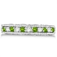 thumbnail image 3 of Diamond and Peridot Band Filigree Design Ring 14k White Gold (0.60ct), 3 of 6