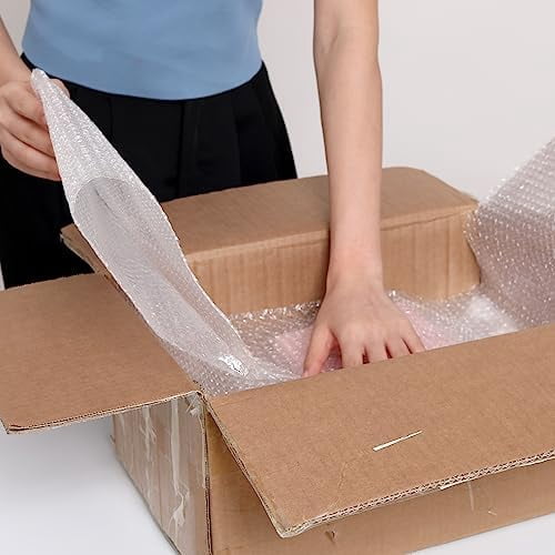 2 Pack 12 Inch x 72 Feet Total Bubble Packing Wrap for Moving Boxes Shipping Cushioning Roll Supplies Perforated Every 12”