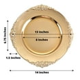 thumbnail image 2 of BalsaCircle 24 Gold 13" Acrylic Round Charger Plates Decorations Embossed Rim, 2 of 8